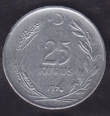 1974 Yılı 25 Kuruş