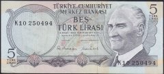 6.EMİSYON 2.TERTİP 5 LİRA K10 250494 ÇÇT +