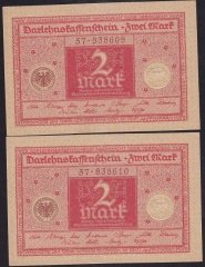 ALMANYA 2 MARK 1920 ÇİL SERİ TAKİPLİ (2 ADET)