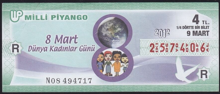 2012 9 Mart Çeyrek Bilet - R Serisi - Dünya Kadınlar Günü