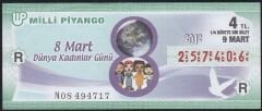 2012 9 Mart Çeyrek Bilet - R Serisi - Dünya Kadınlar Günü