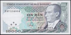 7.Emisyon 4.Tertip 10000 Lira K47 134004 Ççt Çilaltı