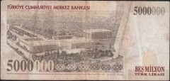 7.Emisyon 5 000 000 Lira B67 068200 Çok Temiz