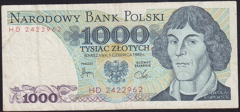 POLONYA 1000 ZLOTY 1982 ÇOK TEMİZ