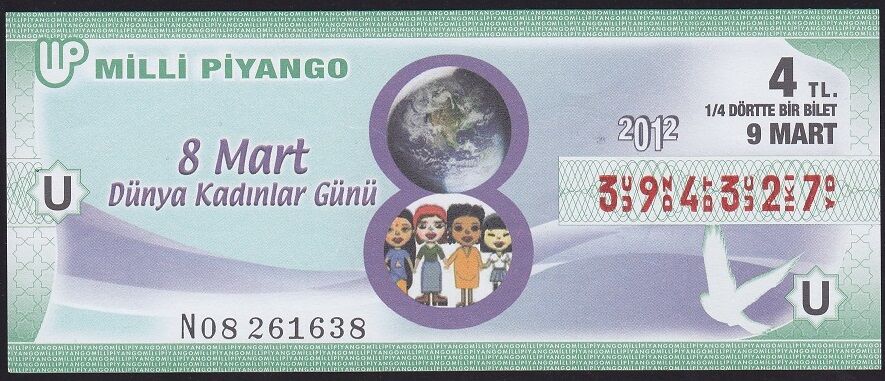 2012 9 Mart Çeyrek Bilet - U Serisi - Dünya Kadınlar Günü