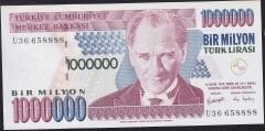 7.Emisyon 3.Tertip 1000000 Lira U36 658888 Çil