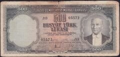 5.Emisyon 2.Tertip 500 Lira J13 05572 Temiz