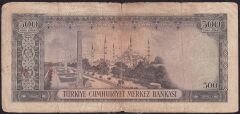 5.Emisyon 2.Tertip 500 Lira J13 05572 Temiz
