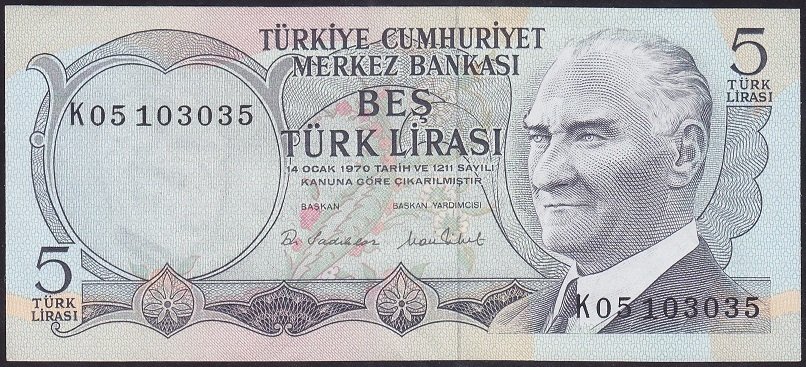 6.EMİSYON 2.TERTİP 5 LİRA K05 103035 ÇÇT +
