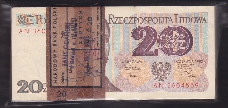 POLONYA 20 ZLOTY 1982 ÇİL (DESTE)