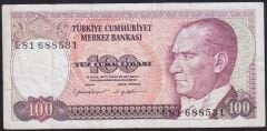7.Emisyon 2.Tertip 100 Lira E81 688531 Çok Temiz