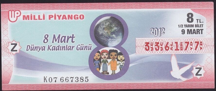 2012 9 Mart Yarım Bilet - Z Serisi - Dünya Kadınlar Günü