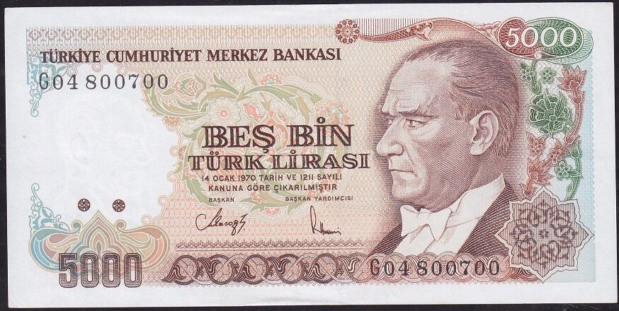 7.Emisyon 4.Tertip 5000 Lira G04 800700 Çil