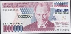 7.Emisyon 3.Tertip 1000000 Lira U20 618888 Çil