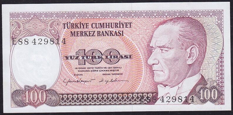 7.Emisyon 2.Tertip 100 Lira E88 429814 Çilaltı Çil