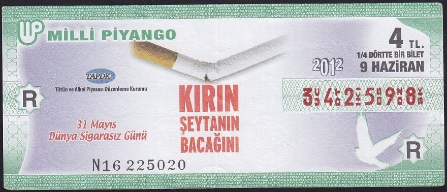 2012 9 Haziran Çeyrek Bilet - R Serisi