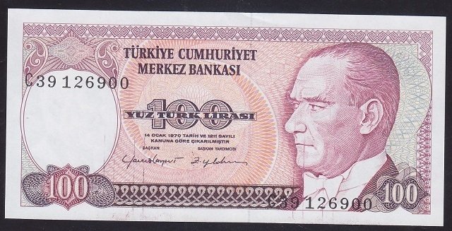 7.EMİSYON 2.TERTİP 100 LİRA C39 126900 ÇİLALTI