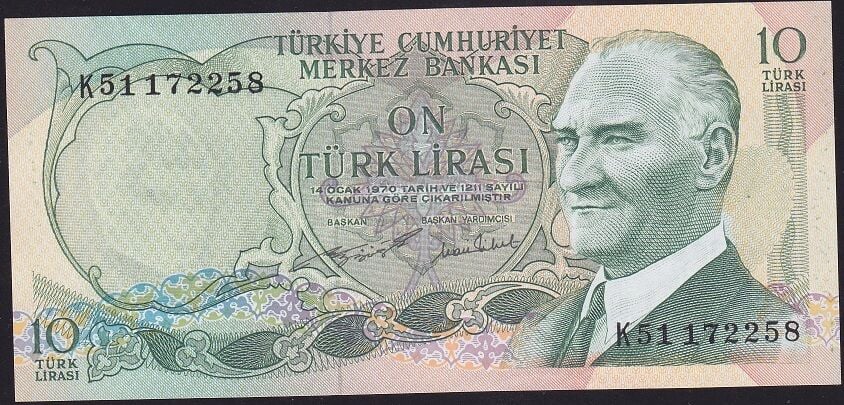 6.Emisyon 2.Tertip 10 Lira K51 172258 Çilaltı Çil