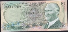 6.Emisyon 2.Tertip 10 Lira K51 172258 Çilaltı Çil