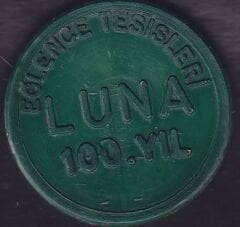 100.yıl Lunapark Jetonu Yeşil Luna (Yazı Erkek)