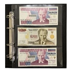 Bener Koleksiyon Kağıt Para Albümü Kasetli 6 cm Yeşil