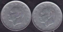 1968 Yılı 1 Lira Ters Düz Takım