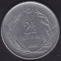 1960 Yılı 2.5 Lira Ters