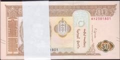Moğolistan 50 Tugrig 2019 Deste (100 Adet) Çil