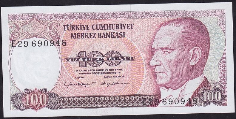 7.Emisyon 2.Tertip 100 Lira E29 690948 Çil