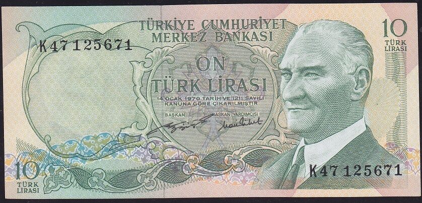 6.Emisyon 2.Tertip 10 Lira K47 125671 Çilaltı