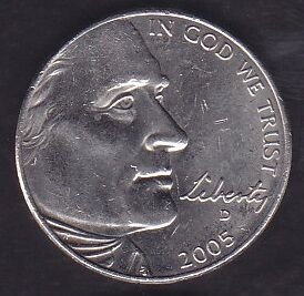 Amerika 5 Cent 2005 D Hatıra Para