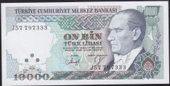 7.Emisyon 4.Tertip 10000 Lira J57 797333 Çil