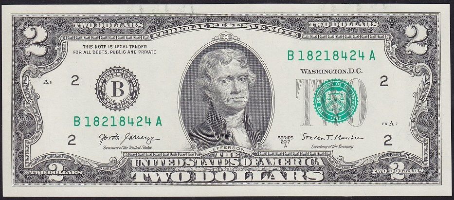 Amerika 2 Dolar 2017 A Çilaltı Çil