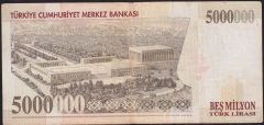 7.Emisyon 5 000 000 Lira C69 667515 Çok Temiz