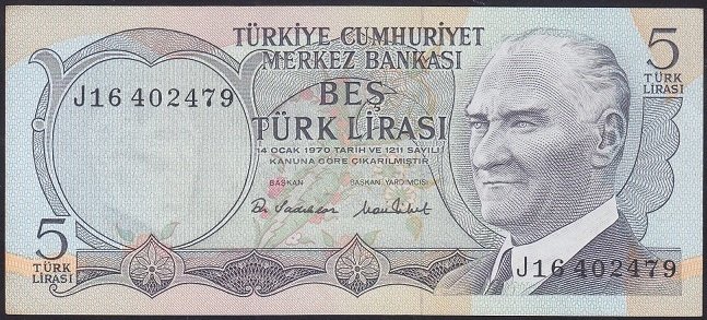 6.EMİSYON 2.TERTİP 5 LİRA J16 402479 ÇİLALTI