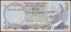 6.EMİSYON 2.TERTİP 5 LİRA J16 402479 ÇİLALTI