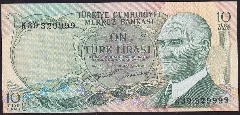 6.Emisyon 2.Tertip 10 Lira K39 329999 Çilaltı Çil