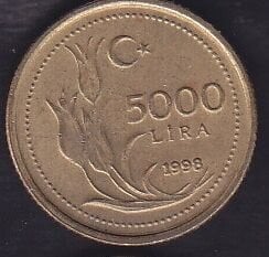 1998 Yılı 5000 Lira İnce Baskı