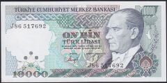 7.Emisyon 4.Tertip 10000 Lira J86 517692 Çilaltı