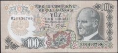6.Emisyon 2.Tertip 100 Lira H26 436709 Çok Temiz+
