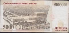 7.Emisyon 5 000 000 Lira C65 860554 Çok Temiz+