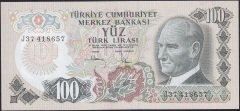 6.EMİSYON 3.TERTİP 100 LİRA J37 418657 ÇİL