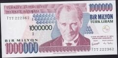 7.Emisyon 3.Tertip 1.000.000 Lira T77 222362 Çilaltı Çil