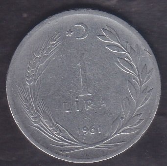1961 Yılı 1 Lira Düz