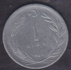 1961 Yılı 1 Lira Düz