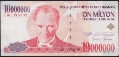 7.Emisyon 10 000 000 Lira C68 375991 Çok Temiz