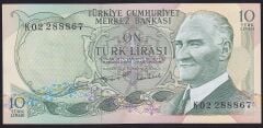 6.Emisyon 2.Tertip 10 Lira K02 288867 Ççt Çilaltı