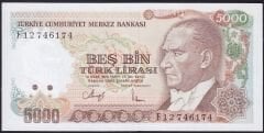 7.Emisyon 3.Tertip 5000 Lira F12 746174 Çilaltı Çil
