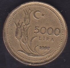 1997 Yılı 5000 Lira