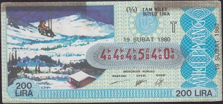 1980 19 ŞUBAT TAM BİLET - T SERİSİ